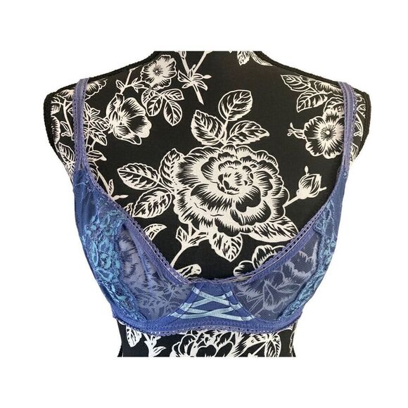 Rampage Lace Sheer Bra Sexy Floral Lace Up Feminine Intimates - Picture 1 of 6